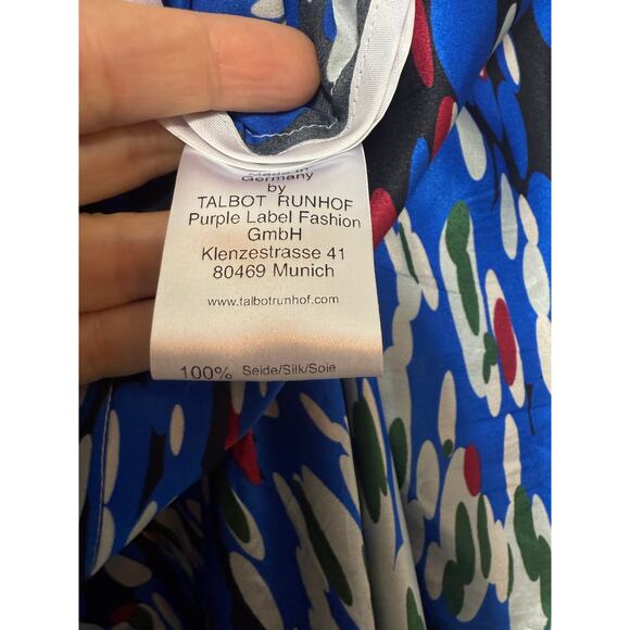 Talbot Runhof Long Sleeve Silk Maxi Shirt Dress Sz. 12 - Picture 7 of 9